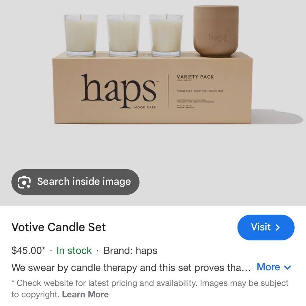 NEW- HAPS CANDLES